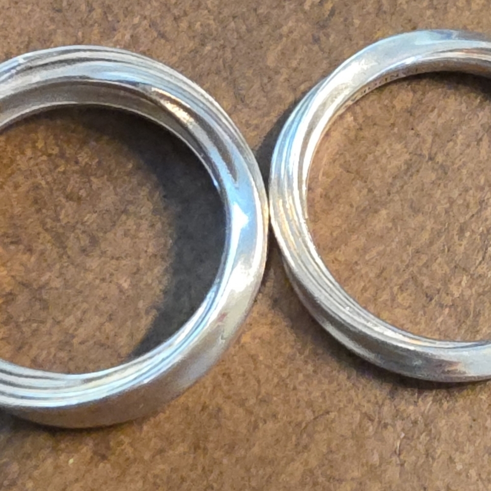 PANDORA SET OF TWISTED STACKING RINGS 925 ALE STERLING SILVER SIZE 7 - Picture 6 of 7